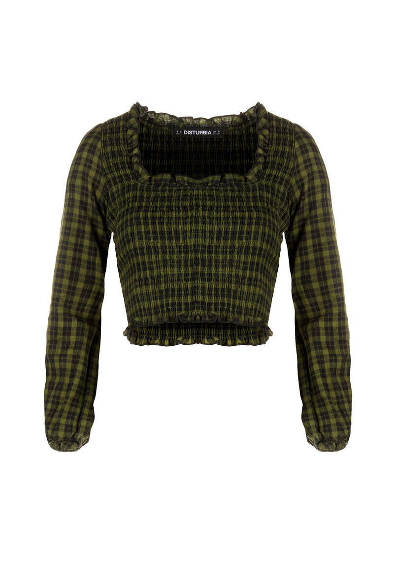 Terra Gingham Gerafft Top