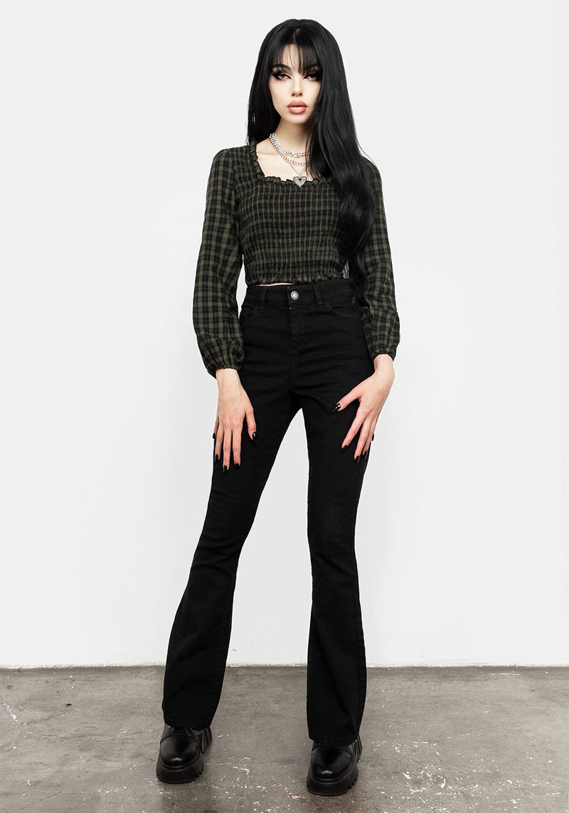 Terra Gingham Gerafft Top