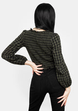 Terra Gingham Gerafft Top