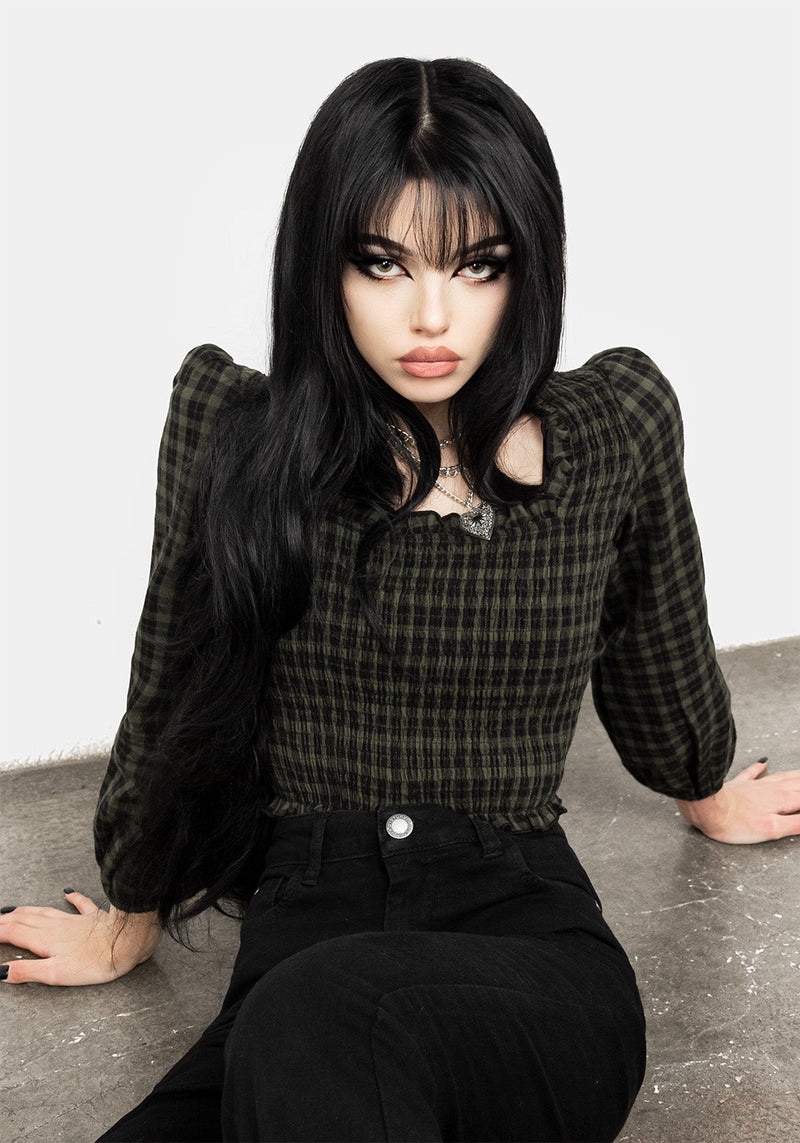 Terra Gingham Gerafft Top