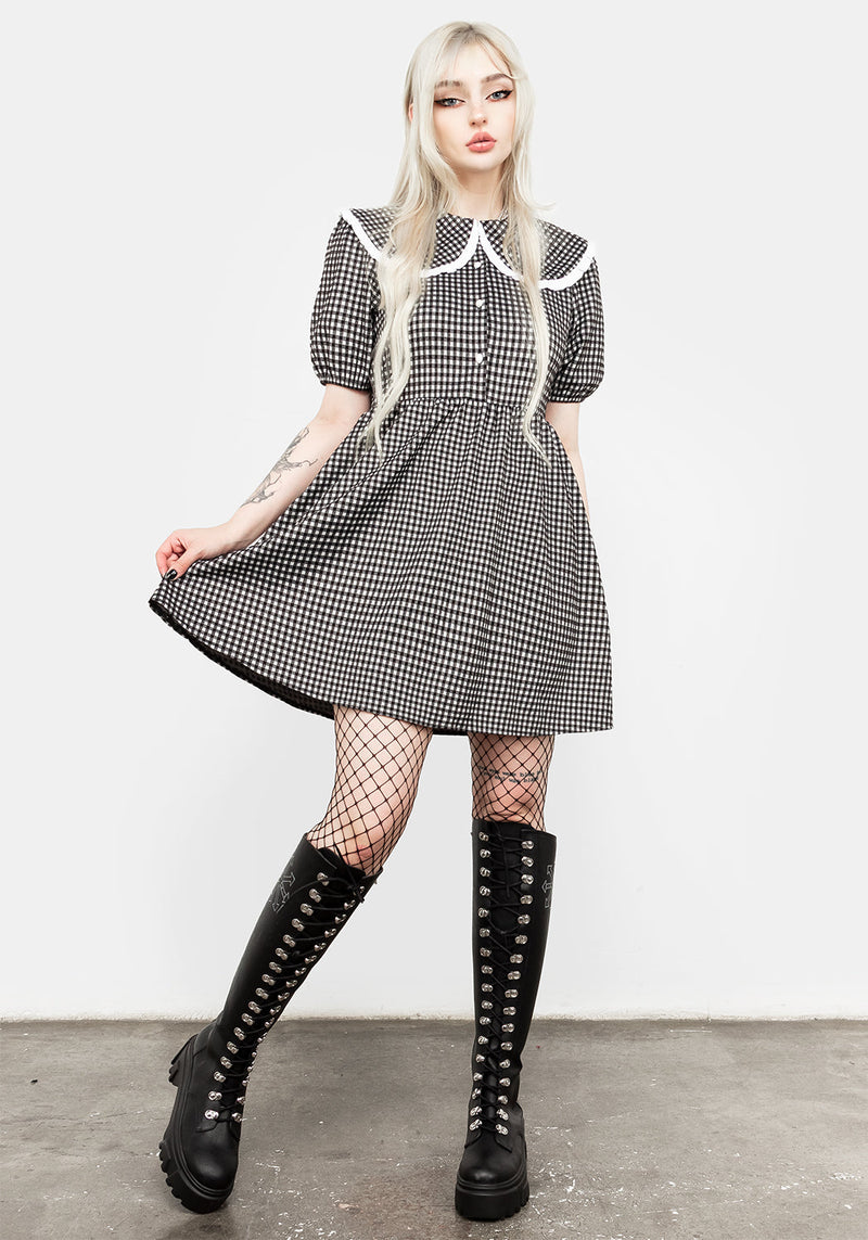 Mabel Gingham Mit Kragen Kleid