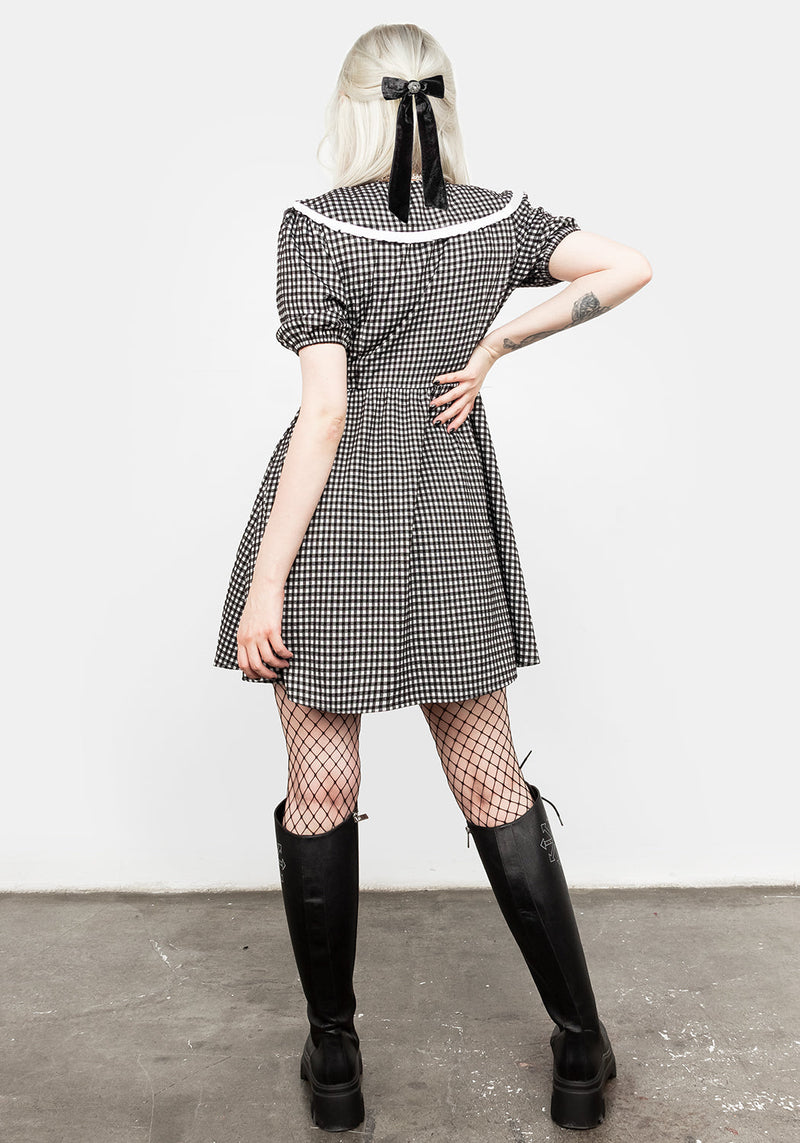 Mabel Gingham Mit Kragen Kleid