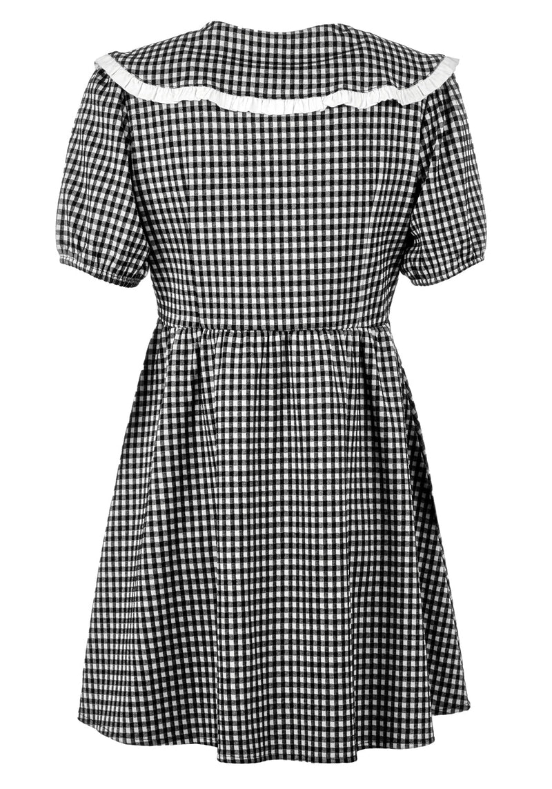 Mabel Gingham Mit Kragen Kleid
