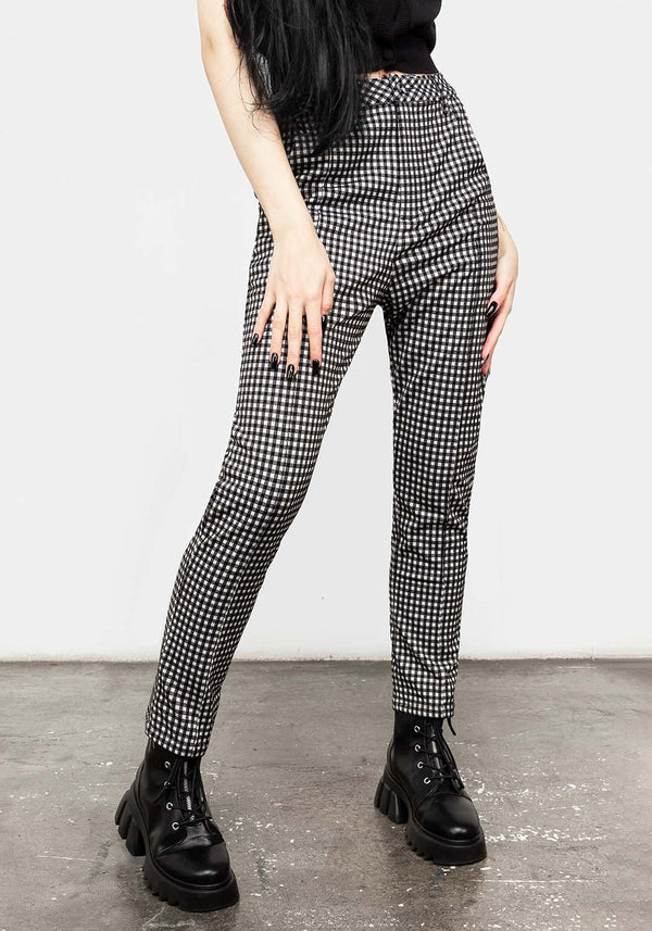 Martha Gingham Schmal Zulaufend Hosen