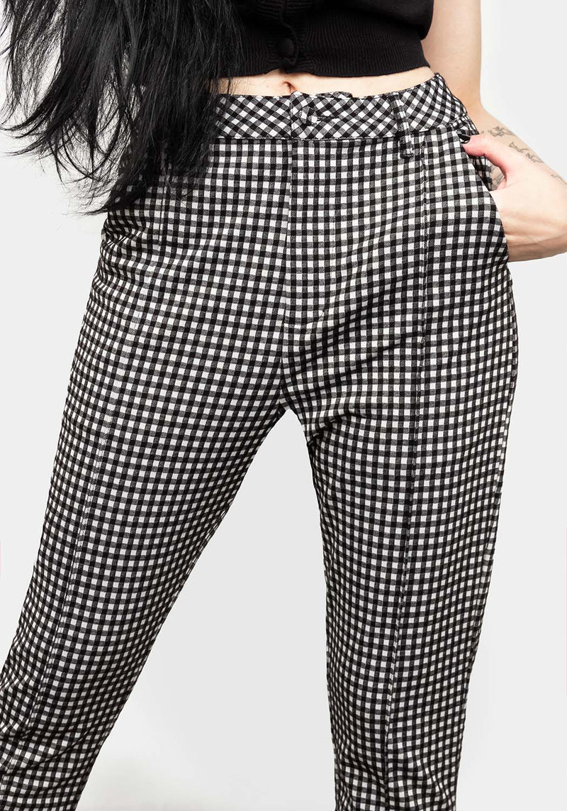 Martha Gingham Schmal Zulaufend Hosen