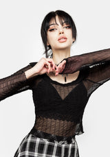 Whisper Gerafft Mesh Top