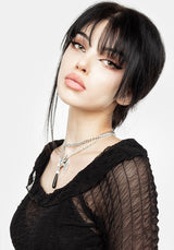 Whisper Gerafft Mesh Top