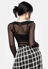 Whisper Gerafft Mesh Top