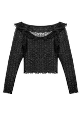 Whisper Gerafft Mesh Top