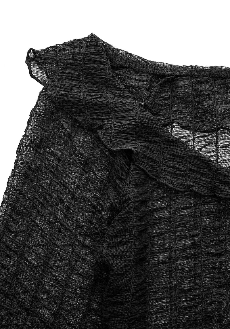 Whisper Gerafft Mesh Top