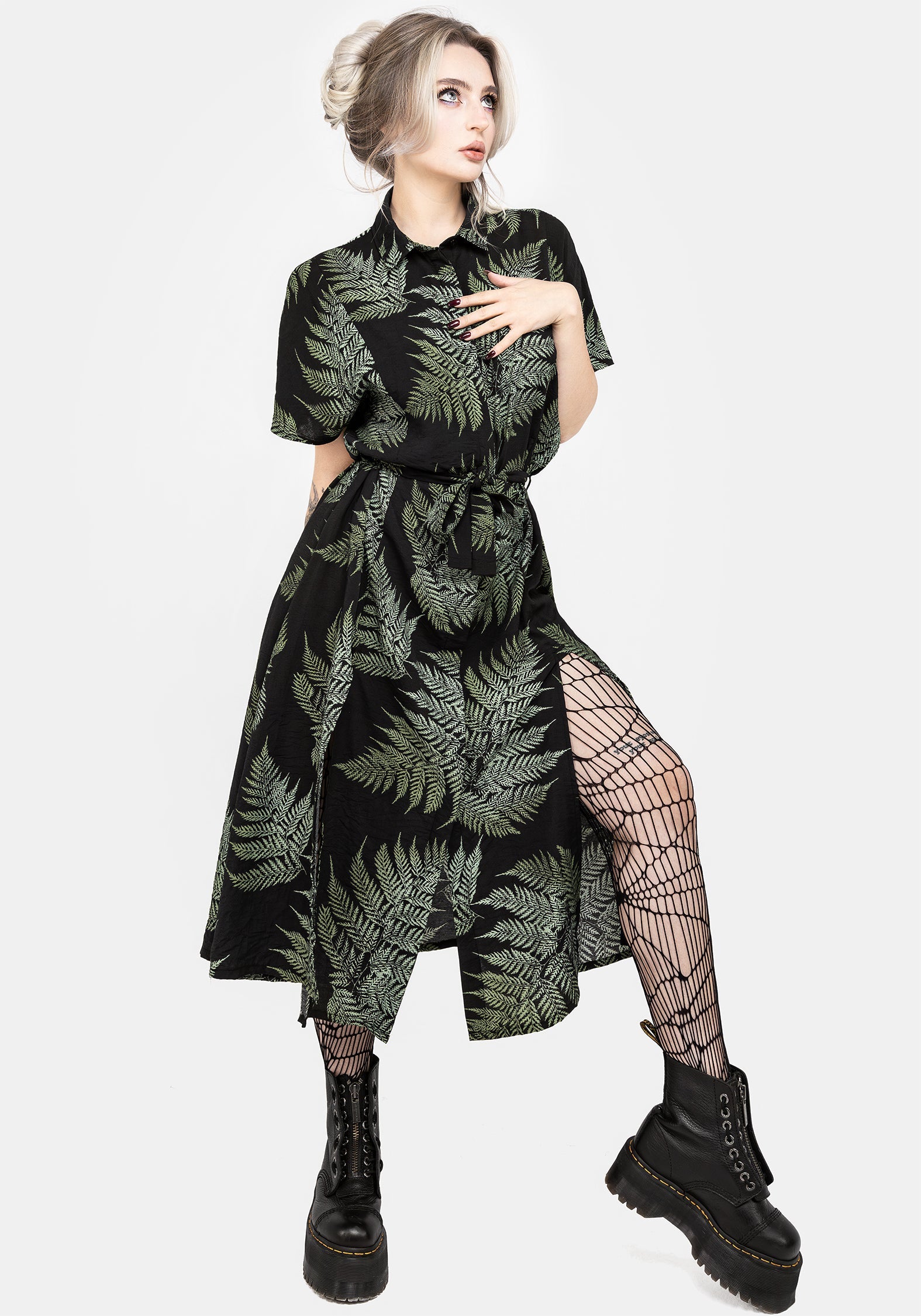 Farn Midi Hemd Kleid