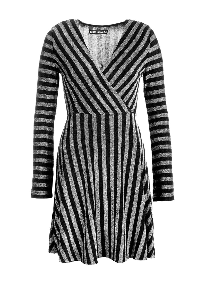 Roxy Glitzer Stehkragen Wickel Kleid