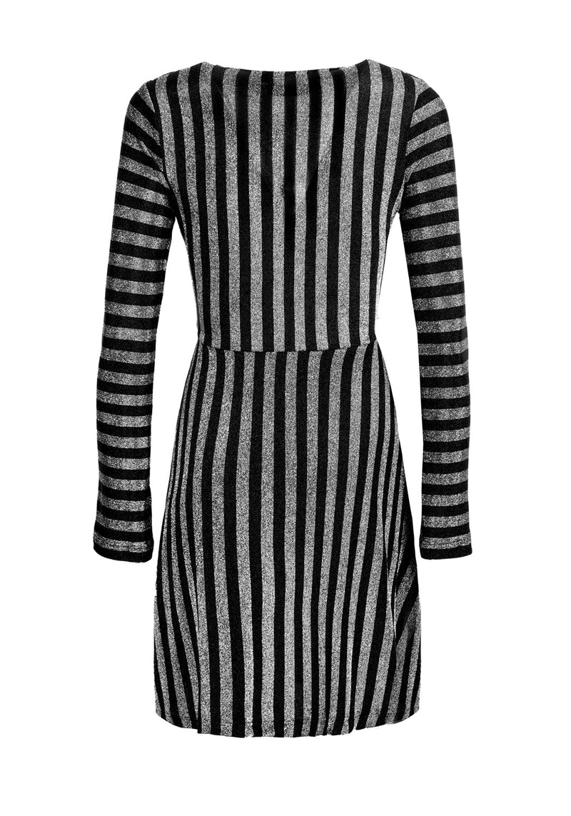 Roxy Glitzer Stehkragen Wickel Kleid