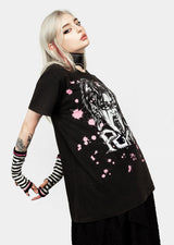 Punk Vintage Schwarz Washed T-Shirt