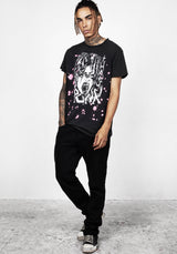 Punk Vintage Schwarz Washed T-Shirt