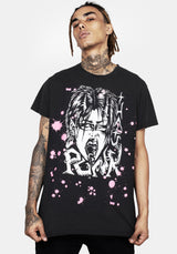 Punk Vintage Schwarz Washed T-Shirt