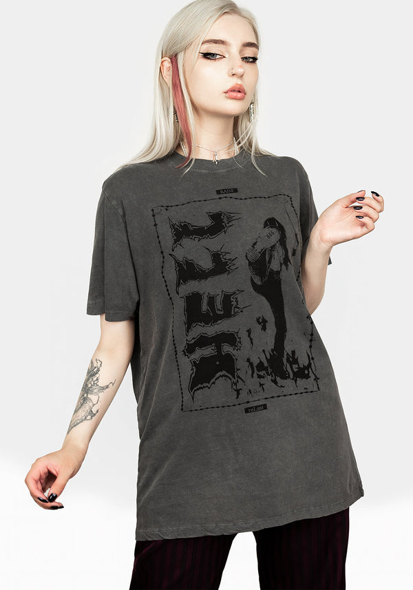 Hell Vintage Grau Washed T-Shirt