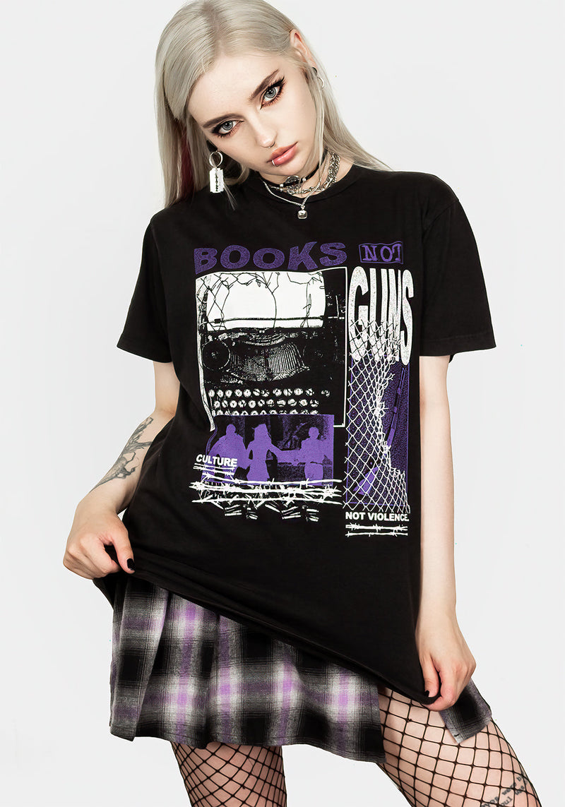 Books Vintage Schwarz Washed T-Shirt