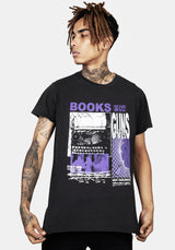 Books Vintage Schwarz Washed T-Shirt