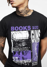 Books Vintage Schwarz Washed T-Shirt