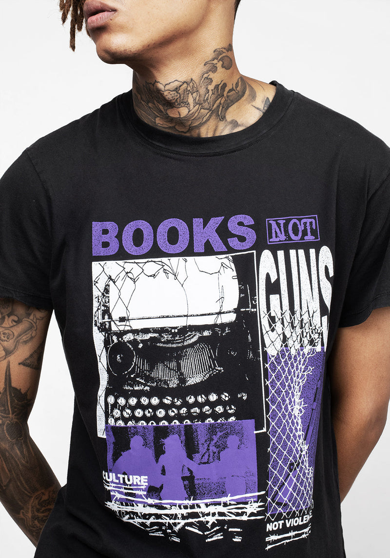 Books Vintage Schwarz Washed T-Shirt