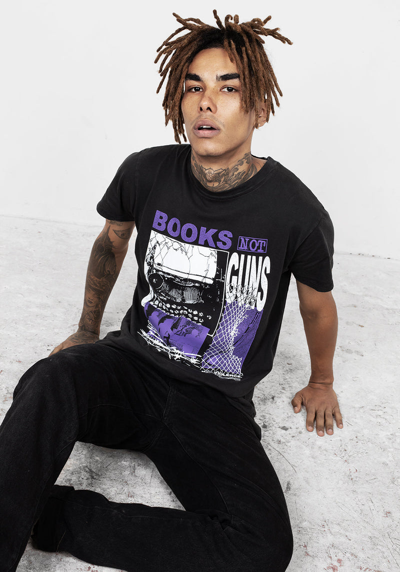 Books Vintage Schwarz Washed T-Shirt