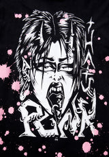 Punk Vintage Schwarz Washed T-Shirt