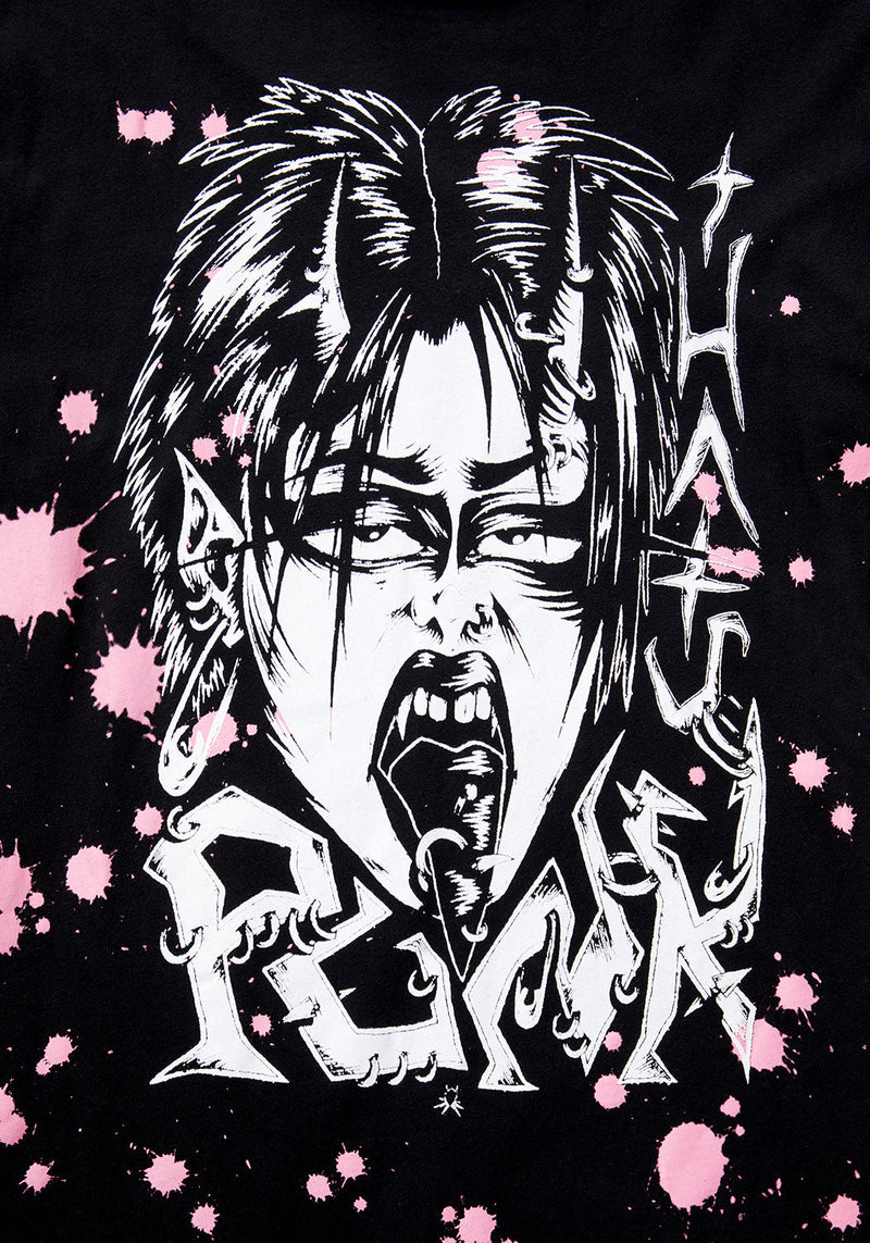 Punk Vintage Schwarz Washed T-Shirt