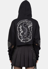 Brutal Mesh Schnitt Raus Kurz Kapuzensweatshirt