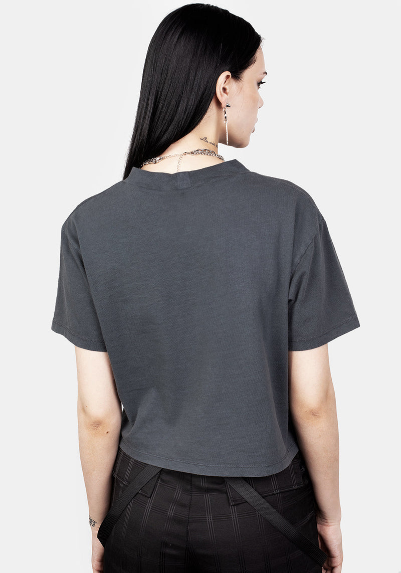 Howling Washed Grau Kastenförmig Kurz T-Shirt