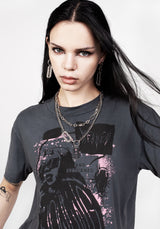 Howling Washed Grau Kastenförmig Kurz T-Shirt