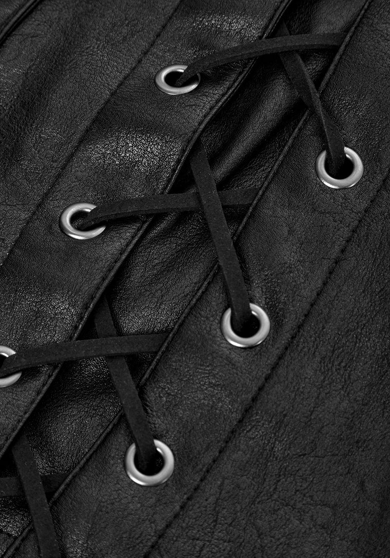 Mosh Faux Leather Lace Up Shorts
