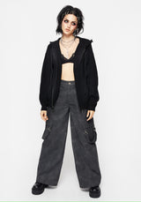 Spinner Knitted Zipper Kapuzenshirt