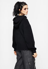 Spinner Knitted Zipper Kapuzenshirt