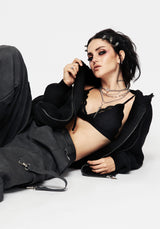 Spinner Knitted Zipper Kapuzenshirt