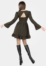 Aura Spitze Hoch Mini Kleid - Grün