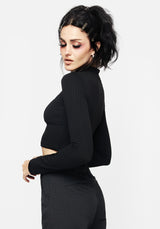 Atracid Bestickt Funnel Hals Kurz Top