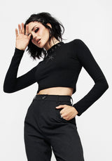 Atracid Bestickt Funnel Hals Kurz Top