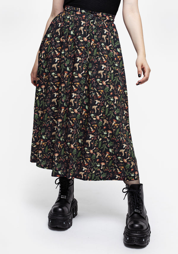 Vasilisa Knopf Hoch Midi Rock