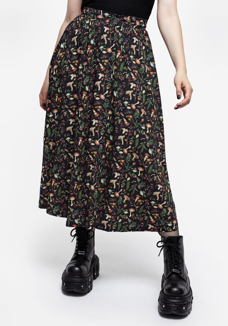 Vasilisa Knopf Hoch Midi Rock