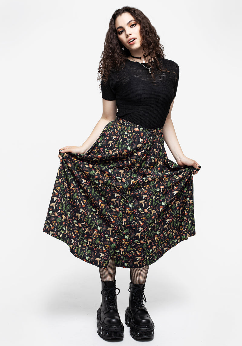 Vasilisa Knopf Hoch Midi Rock