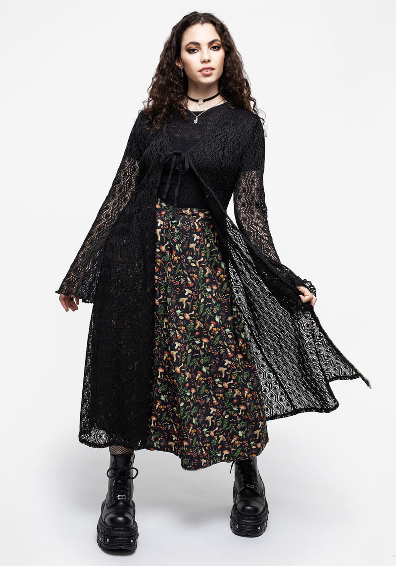 Vasilisa Knopf Hoch Midi Rock
