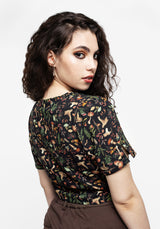 Vasilisa Knopf Hoch Kurz Top