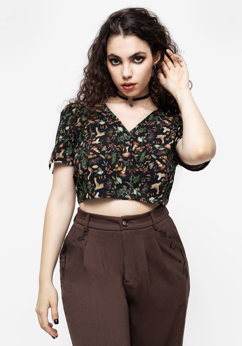 Vasilisa Knopf Hoch Kurz Top