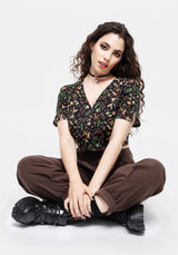 Vasilisa Knopf Hoch Kurz Top