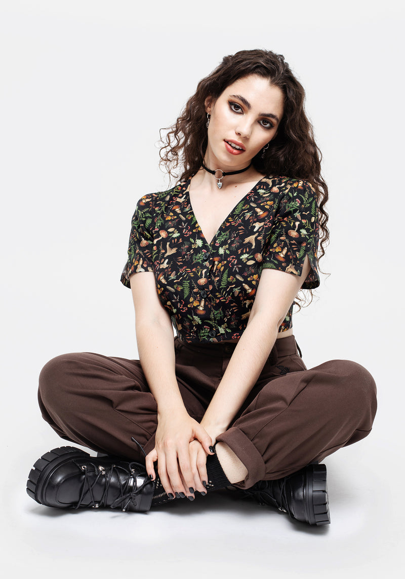 Vasilisa Knopf Hoch Kurz Top