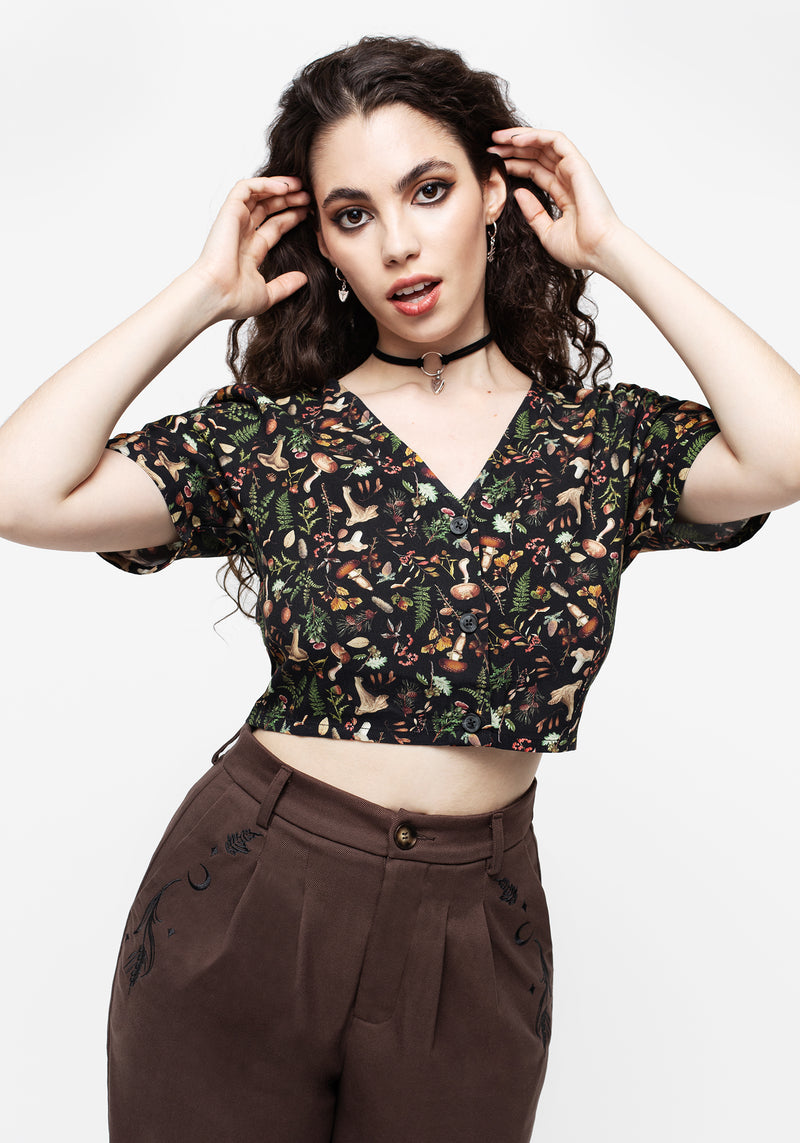 Vasilisa Knopf Hoch Kurz Top