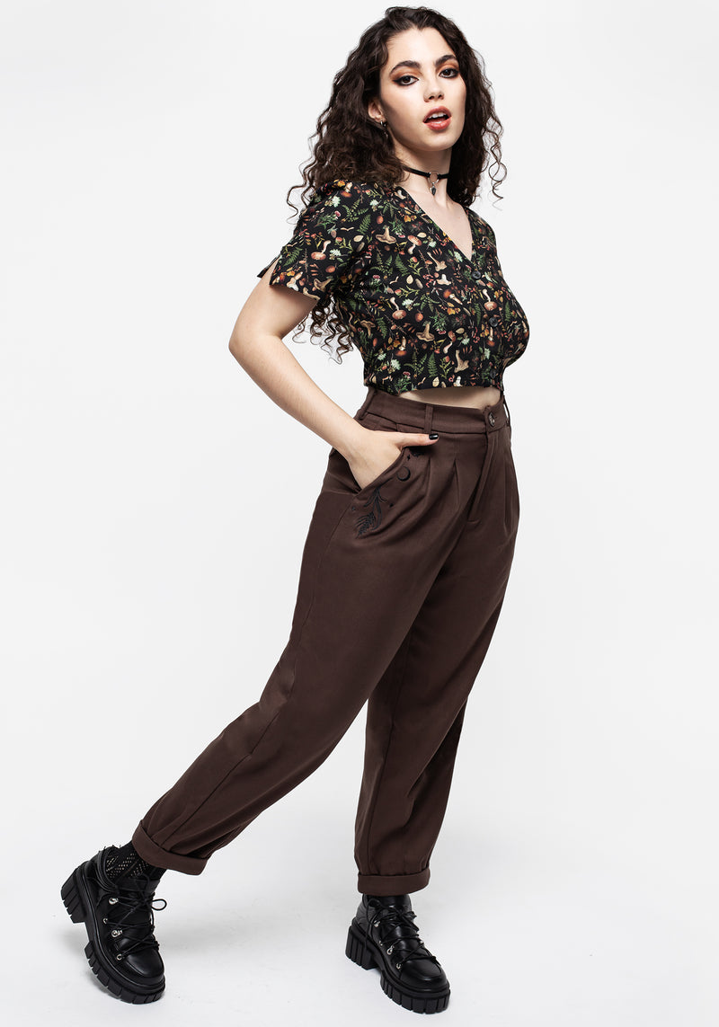 Vasilisa Knopf Hoch Kurz Top