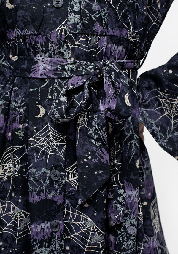 Hawthorn Flöte Ärmel Gürtel Midaxi-Kleid Kleid
