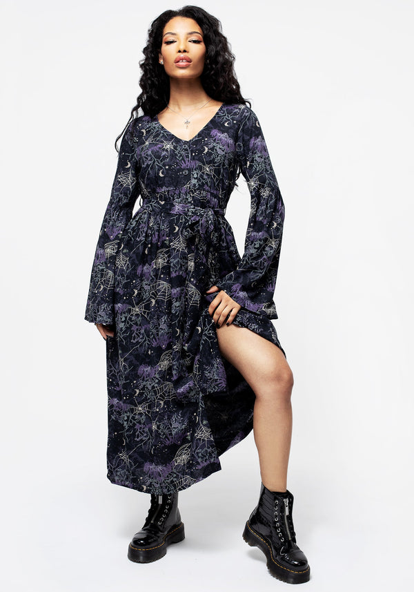 Hawthorn Flöte Ärmel Gürtel Midaxi-Kleid Kleid